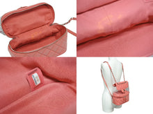 画像をギャラリービューアに読み込む, CHANEL シャネル チェーンバックパック リュック 25番台 ココマーク キルティング バニティ型 クリア ピンク系 美品 中古 4b008516