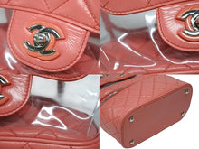 画像をギャラリービューアに読み込む, CHANEL シャネル チェーンバックパック リュック 25番台 ココマーク キルティング バニティ型 クリア ピンク系 美品 中古 4b008516