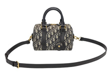 画像をギャラリービューアに読み込む, Christian Dior クリスチャンディオール Groove20 グルーヴ20 ハンドバッグ スモール M1364UTZQ ネイビー オブリーク 美品 中古 4b008519