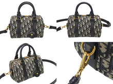 画像をギャラリービューアに読み込む, Christian Dior クリスチャンディオール Groove20 グルーヴ20 ハンドバッグ スモール M1364UTZQ ネイビー オブリーク 美品 中古 4b008519