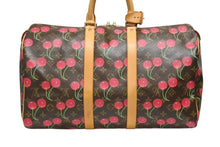 画像をギャラリービューアに読み込む, LOUIS VUITTON ルイヴィトン キーポル45 ボストンバッグ M95011 モノグラム チェリー PVC レザー ブラウン 村上隆 美品 中古 4b008521