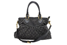 画像をギャラリービューアに読み込む, 極美品 LOUIS VUITTON ルイヴィトン ネオカヴィ MM ハンドバッグ M95351 モノグラム デニム ブラック 2WAY ゴールド金具 中古 4b008525