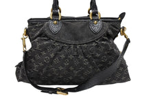 画像をギャラリービューアに読み込む, 極美品 LOUIS VUITTON ルイヴィトン ネオカヴィ MM ハンドバッグ M95351 モノグラム デニム ブラック 2WAY ゴールド金具 中古 4b008525