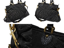 画像をギャラリービューアに読み込む, 極美品 LOUIS VUITTON ルイヴィトン ネオカヴィ MM ハンドバッグ M95351 モノグラム デニム ブラック 2WAY ゴールド金具 中古 4b008525