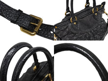 画像をギャラリービューアに読み込む, 極美品 LOUIS VUITTON ルイヴィトン ネオカヴィ MM ハンドバッグ M95351 モノグラム デニム ブラック 2WAY ゴールド金具 中古 4b008525
