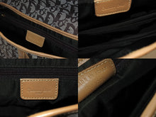 画像をギャラリービューアに読み込む, Christian Dior クリスチャンディオール ハンドバッグ トロッター柄 サドルバッグ キャンバス レザー ブラウン 美品 中古 4b008526