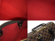 画像をギャラリービューアに読み込む, 新品同様 LOUIS VUITTON ルイヴィトン ダミエ エベヌ スピーディバンドリエール25 ハンドバッグ ブラウン N41368 中古 4b008529