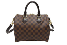 画像をギャラリービューアに読み込む, 新品同様 LOUIS VUITTON ルイヴィトン ダミエ エベヌ スピーディバンドリエール25 ハンドバッグ ブラウン N41368 中古 4b008529