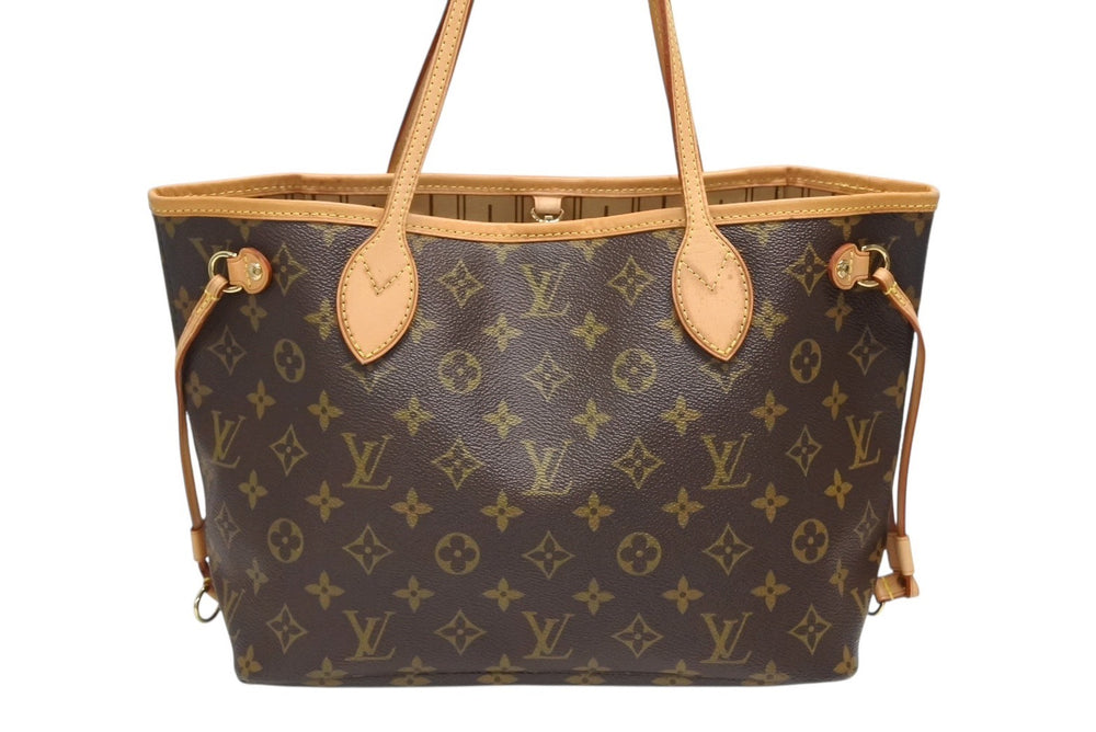 LOUIS VUITTON ルイヴィトン モノグラム ネヴァーフルPM ハンドバッグ M40155 ブラウン PVC ヌメ革 ゴールド金具 美品 中古 4b008530