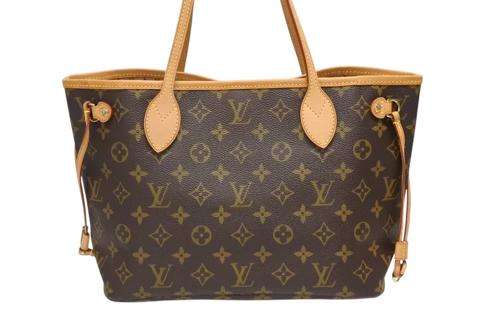 LOUIS VUITTON ルイヴィトン モノグラム ネヴァーフルPM ハンドバッグ M40155 ブラウン PVC ヌメ革 ゴールド金具 美品 中古 4b008530
