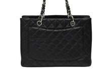 画像をギャラリービューアに読み込む, CHANEL シャネル GST チェーントートバッグ A50995 19番台 キャビアスキン ココマーク ブラック シルバー金具 美品 中古 4b008531