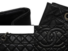画像をギャラリービューアに読み込む, CHANEL シャネル GST チェーントートバッグ A50995 19番台 キャビアスキン ココマーク ブラック シルバー金具 美品 中古 4b008531