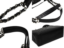 画像をギャラリービューアに読み込む, CHANEL シャネル GST チェーントートバッグ A50995 19番台 キャビアスキン ココマーク ブラック シルバー金具 美品 中古 4b008531