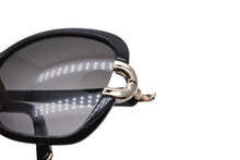 画像をギャラリービューアに読み込む, Chloe クロエ サングラス メガネ CE637S 001 サイズ 58◻︎17 135 プラスチック ゴールド金具 ブラック 美品 中古 4b008535