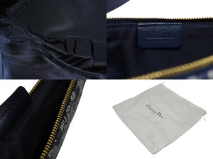 CHRISTIAN DIOR クリスチャンディオール トロッター サドルバッグ ワンショルダーバッグ サドルポーチ ネイビー 美品 中古 4b008538