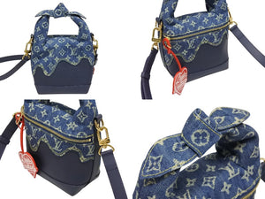極美品 LOUIS VUITTON ルイヴィトン ジャパニーズ クルーザー ハンドバッグ M45970 モノグラム デニム NIGO 中古 4b008539
