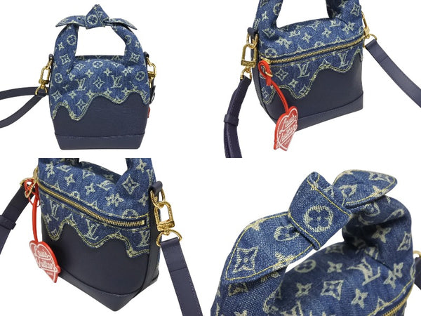 極美品 LOUIS VUITTON ルイヴィトン ジャパニーズ クルーザー ハンドバッグ M45970 モノグラム デニム NIGO 中古 4b008539