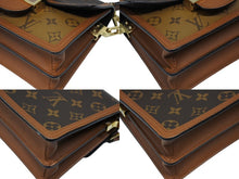 画像をギャラリービューアに読み込む, LOUIS VUITTON ルイヴィトン モノグラム リバース ドーフィーヌ 2WAYバッグ M45959 ブラウン モノグラムキャンバス レザー ゴールド金具 美品 中古 4b008540