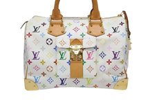 画像をギャラリービューアに読み込む, LOUIS VUITTON ルイヴィトン スピーディ30 ハンドバッグ M92643 モノグラム マルチカラー 村上隆 ホワイト 美品 中古 4b008542
