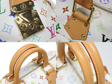 画像をギャラリービューアに読み込む, LOUIS VUITTON ルイヴィトン スピーディ30 ハンドバッグ M92643 モノグラム マルチカラー 村上隆 ホワイト 美品 中古 4b008542