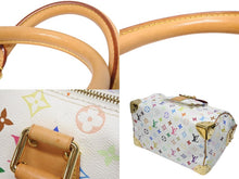 画像をギャラリービューアに読み込む, LOUIS VUITTON ルイヴィトン スピーディ30 ハンドバッグ M92643 モノグラム マルチカラー 村上隆 ホワイト 美品 中古 4b008542