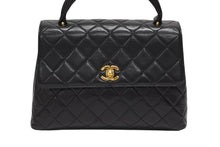 画像をギャラリービューアに読み込む, CHANEL シャネル ケリー型 マトラッセ ハンドバッグ スモール 4番台 ラムレザー ブラック ゴールド金具 美品 中古 4b008545