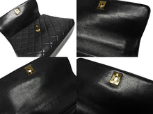 画像をギャラリービューアに読み込む, CHANEL シャネル ケリー型 マトラッセ ハンドバッグ スモール 4番台 ラムレザー ブラック ゴールド金具 美品 中古 4b008545