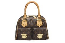 画像をギャラリービューアに読み込む, 極美品 LOUIS VUITTON ルイヴィトン マンハッタンPM ハンドバッグ M40026 PVC ヌメ革 ブラウン ゴールド金具 中古 4b008546
