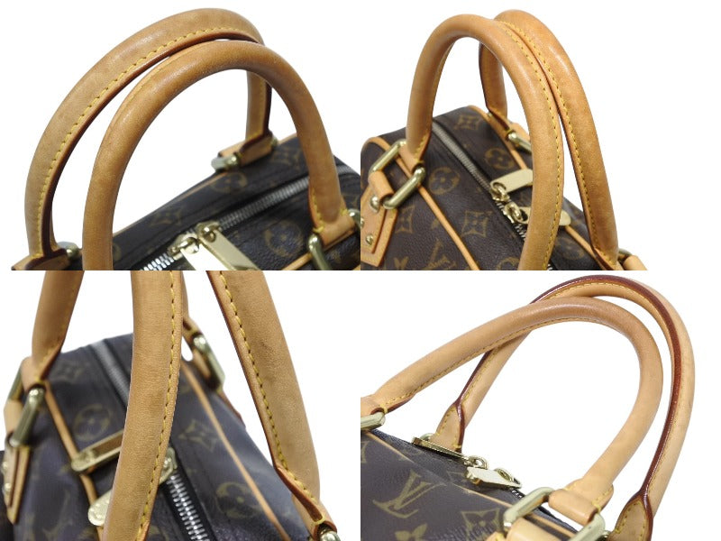 Very good condition LOUIS VUITTON Manhattan PM handbag M40026 PVC tanned leather brown gold hardware used 4b008546