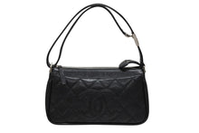 画像をギャラリービューアに読み込む, CHANEL シャネル ワンショルダーバッグ A30795 11番台 キャビアスキン ココマーク ブラック シルバー金具 美品 中古 4b008547