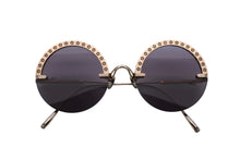 画像をギャラリービューアに読み込む, MASUNAGA 増永眼鏡 BOTAN ボタン ラウンドサングラス アイウェア サイズ56◻︎23-140 ゴールド 22FW 美品 中古 4b008548