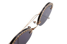 画像をギャラリービューアに読み込む, MASUNAGA 増永眼鏡 BOTAN ボタン ラウンドサングラス アイウェア サイズ56◻︎23-140 ゴールド 22FW 美品 中古 4b008548