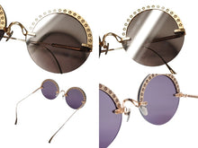 画像をギャラリービューアに読み込む, MASUNAGA 増永眼鏡 BOTAN ボタン ラウンドサングラス アイウェア サイズ56◻︎23-140 ゴールド 22FW 美品 中古 4b008548