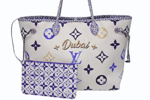 極美品 LOUIS VUITTON ルイヴィトン ネヴァーフルGM トートバッグ ドバイ限定 M23018 モノグラム キャンバスブルー 中古 4b008555