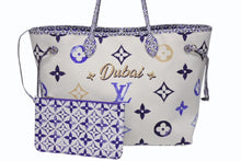 画像をギャラリービューアに読み込む, 極美品 LOUIS VUITTON ルイヴィトン ネヴァーフルGM トートバッグ ドバイ限定 M23018 モノグラム キャンバスブルー 中古 4b008555