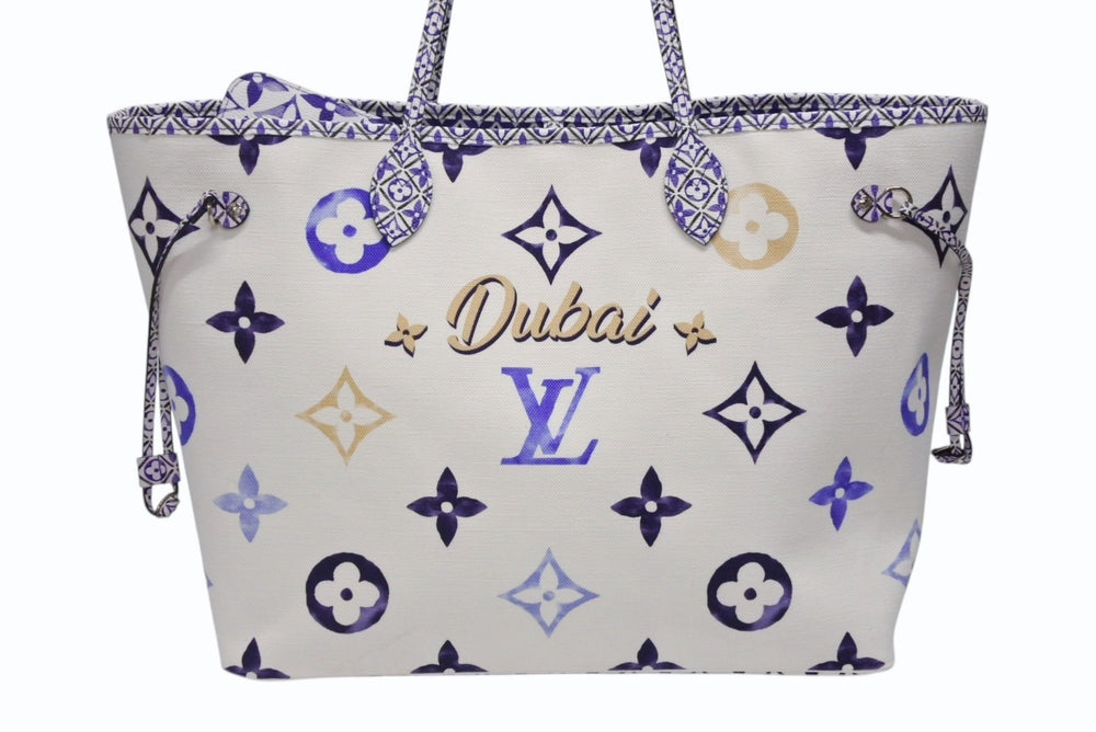 極美品 LOUIS VUITTON ルイヴィトン ネヴァーフルGM トートバッグ ドバイ限定 M23018 モノグラム キャンバスブルー 中古 4b008555