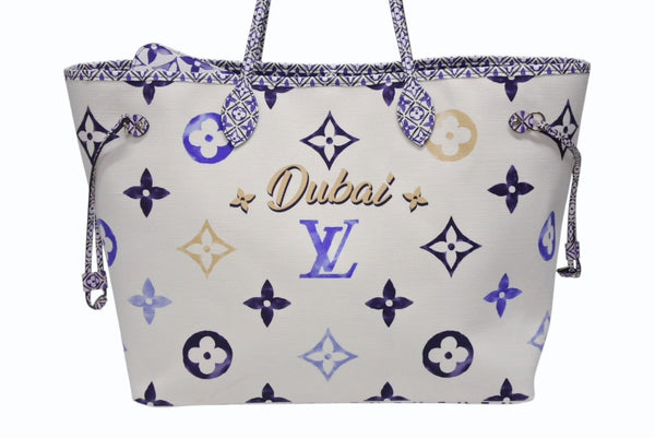 極美品 LOUIS VUITTON ルイヴィトン ネヴァーフルGM トートバッグ ドバイ限定 M23018 モノグラム キャンバスブルー 中古 4b008555