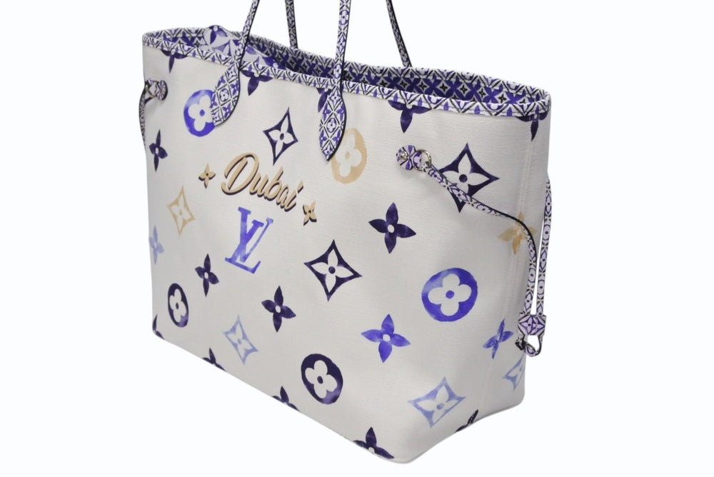 極美品 LOUIS VUITTON ルイヴィトン ネヴァーフルGM トートバッグ ドバイ限定 M23018 モノグラム キャンバスブルー 中古 4b008555