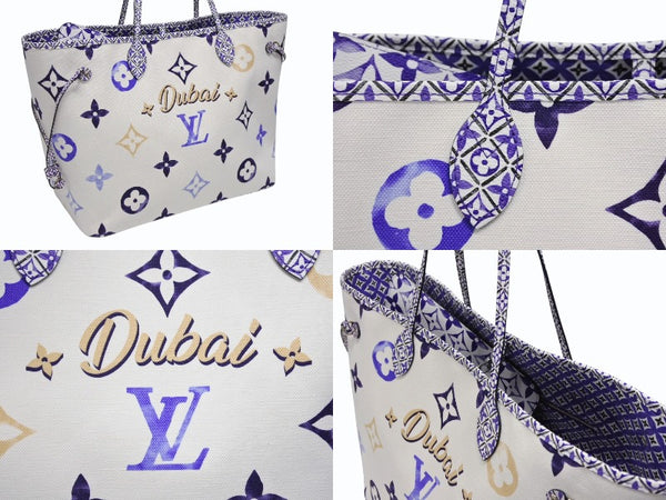 極美品 LOUIS VUITTON ルイヴィトン ネヴァーフルGM トートバッグ ドバイ限定 M23018 モノグラム キャンバスブルー 中古 4b008555
