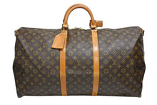 画像をギャラリービューアに読み込む, LOUIS VUITTON ルイヴィトン キーポル バンドリエール60 ボストンバッグ M41412 モノグラム PVC レザー ブラウン 良品 中古 4b008561