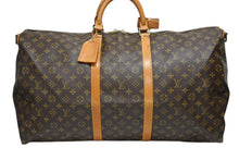 画像をギャラリービューアに読み込む, LOUIS VUITTON ルイヴィトン キーポル バンドリエール60 ボストンバッグ M41412 モノグラム PVC レザー ブラウン 良品 中古 4b008561