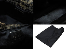 画像をギャラリービューアに読み込む, 極美品 FENDI フェンディ ミニクロワッサン ハンドバッグ 108BK00301 ズッキーノ柄 ブラック ゴールド キャンバス ブラック金具 中古 4b008565