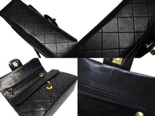 画像をギャラリービューアに読み込む, CHANEL シャネル マトラッセ23 Wフラップ Wチェーンショルダーバッグ 5番台 ラムスキン ココマーク ブラック ゴールド金具 美品 中古 4b008566