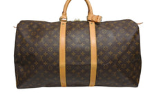 画像をギャラリービューアに読み込む, LOUIS VUITTON ルイヴィトン キーポル55 ボストンバッグ M41424 モノグラム PVC ヌメ革 ブラウン 美品 中古 4b008568