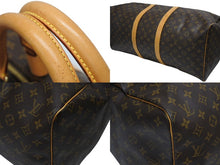 画像をギャラリービューアに読み込む, LOUIS VUITTON ルイヴィトン キーポル55 ボストンバッグ M41424 モノグラム PVC ヌメ革 ブラウン 美品 中古 4b008568