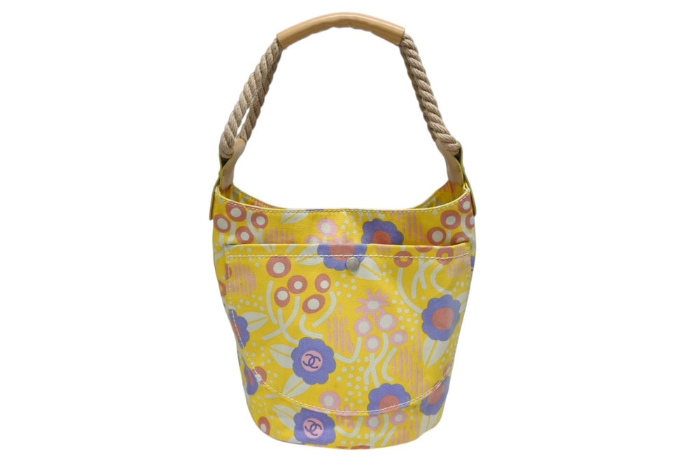 CHANEL Flower Rope Coco Mark Handbag Tote Bag No. 8 Canvas Multicolor Good Condition Used 4b008571