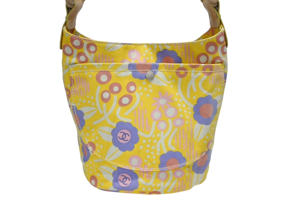 CHANEL Flower Rope Coco Mark Handbag Tote Bag No. 8 Canvas Multicolor Good Condition Used 4b008571