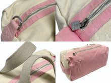 画像をギャラリービューアに読み込む, CHANEL シャネル スポーツライン ボストンバッグ ココマーク 12番台 キャンバス アイボリー ピンク シルバー金具 中古 4b008572