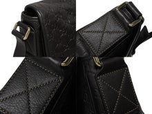 画像をギャラリービューアに読み込む, GUCCI グッチ ショルダーバッグ メッセンジャーバッグ GGマーク 223665 レザー ブラウン ブラック 美品 中古 4b008573