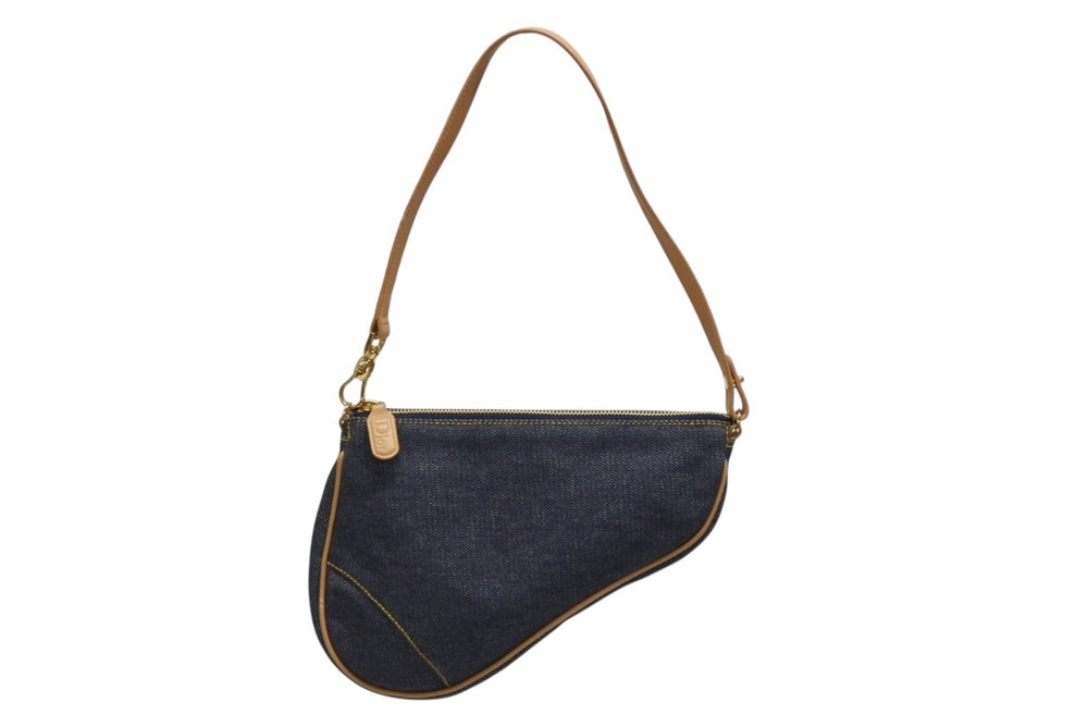 Very good condition Christian Dior Christian Dior Galliano Period Saddle Pouch Accessory Pouch MC1001 Denim Used 4b008585
